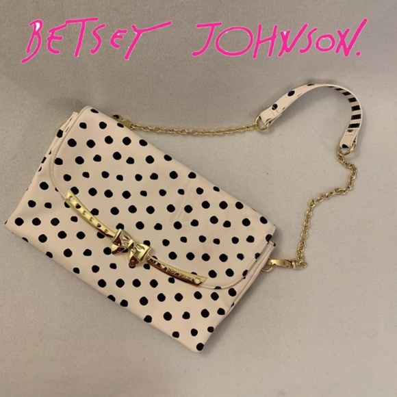 Betsey Johnson Polka Dot Purse Size 8x11x3"